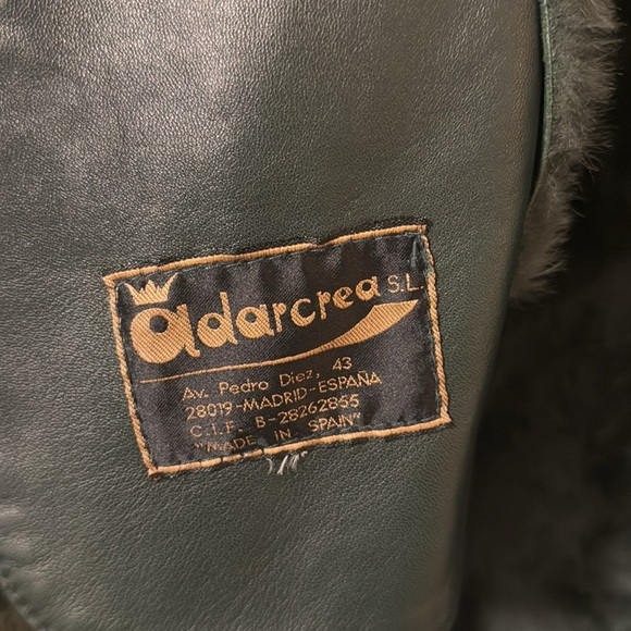 GREEN LEATHER AND SUEDE FUR JACKET - Picture 5 of 10